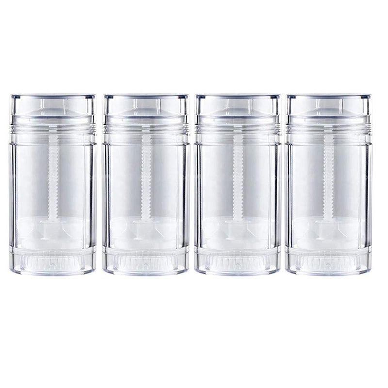 glasstore 4 Pcs Deodorant Container Clear Empty Twist-up Tubes DIY Deodorant Stick Containers Bottom Filling Gel Cosmetics Lip Balm Tube Bottle (75ml/2.5oz) - Image 1